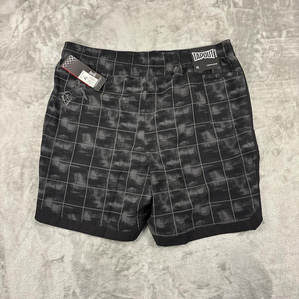 NWT Tap out plaid shorts black/gray mens size Xlarge